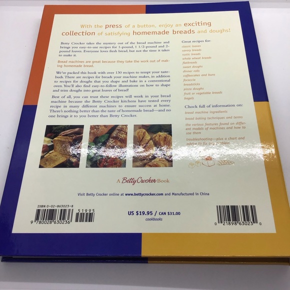 NEW Lot Of 2 HB/SB Bread Machine Cookbooks BH & G Betty Crocker 1st Ed Baking - Picture 3 of 12